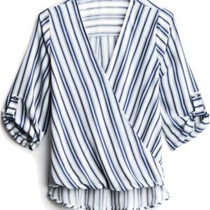 WEST KEI Allan Surplice Rolltab High Low Blouse - Stitch Fix Sz Med